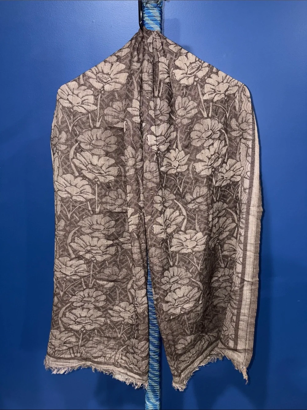 Brown Floral Throw Blanket Wrap/Shawl
